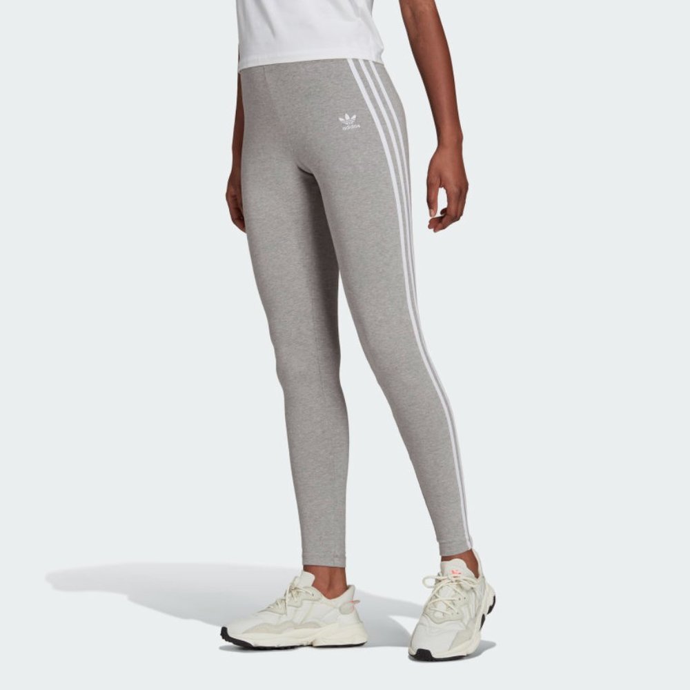 Adidas Classics Gray 3-Stripes Tights/Leggings
